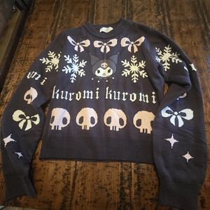Kuromi Graphic Sweater - Black and White